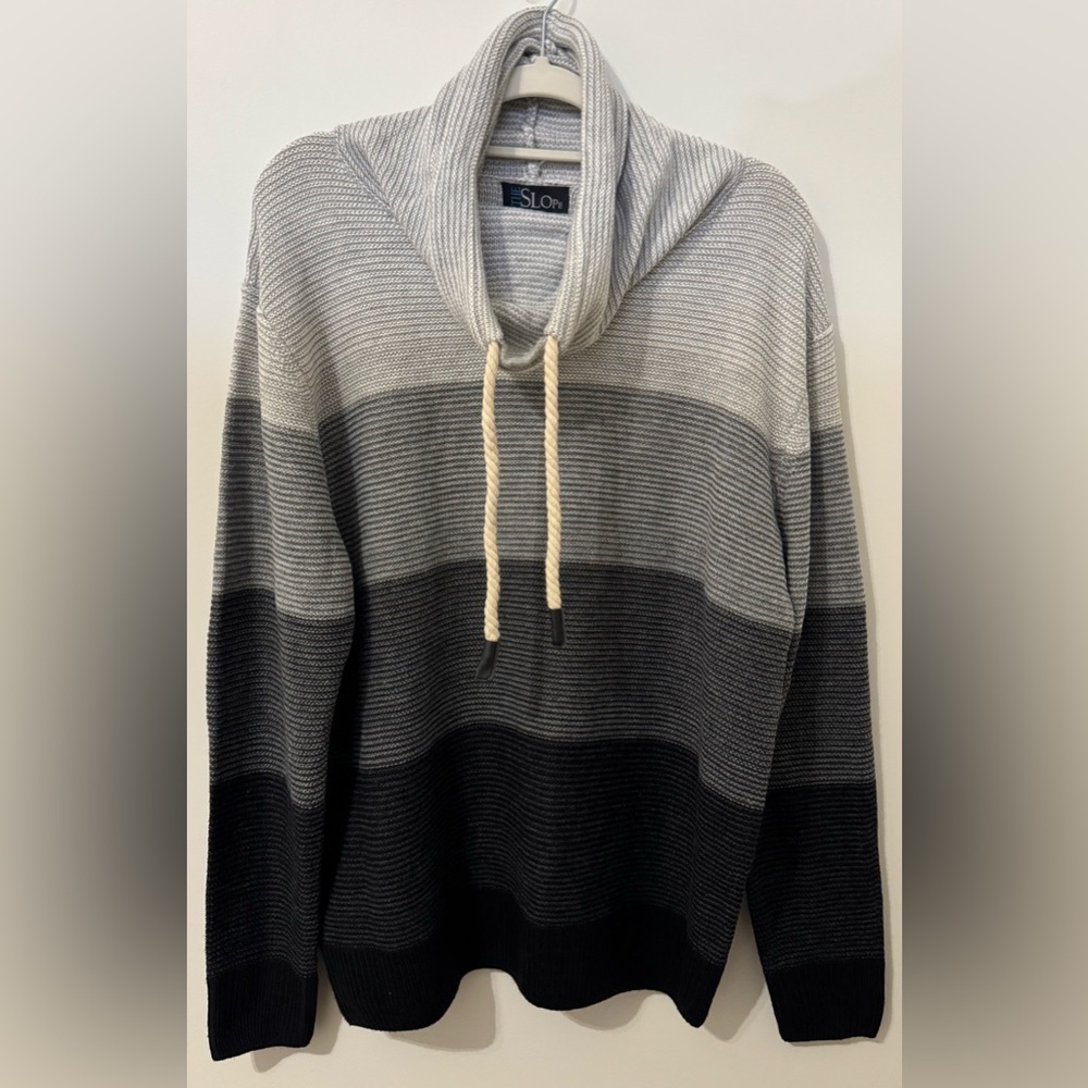 The Slope Women’s Cowl Neck Striped Color Block Sweater Size XL